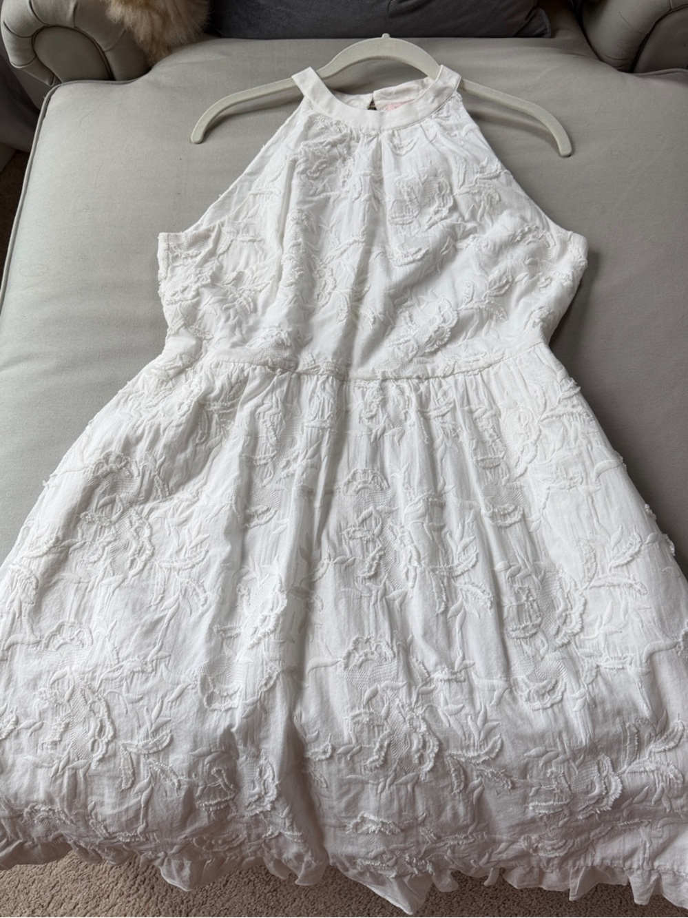 Ted Baker White Textured Sundress. Size 3 = US 8-10. Like New